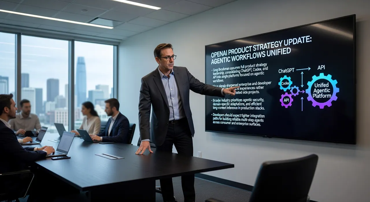 OpenAI co-founder Greg Brockman assumes full product strategy leadership, consolidating ChatGPT, Codex, and the API into a unified platform centered on agentic AI workflows for developers and enterprises.