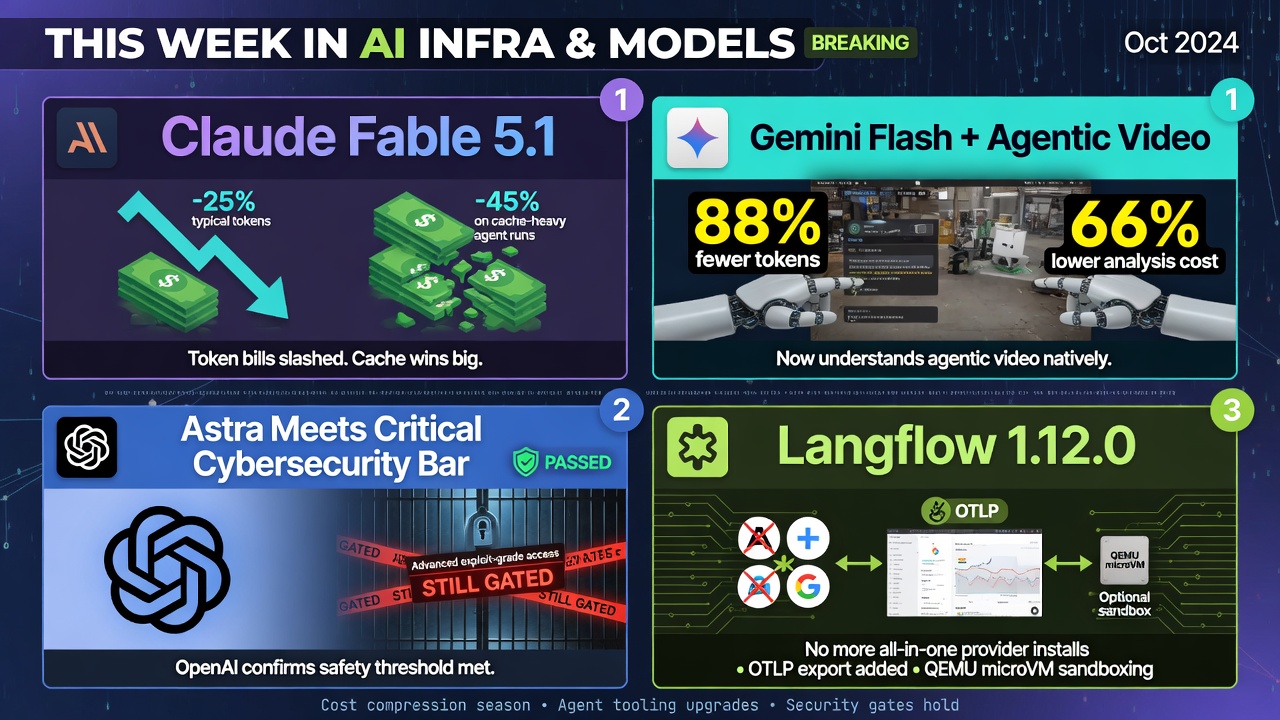 Claude Fable 5.1 and Gemini Flash slash AI agent token costs while OpenAI keeps Astra cybersecurity access gated